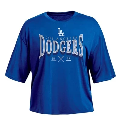 Женская укороченная футболка MLB Los Angeles Dodgers с логотипом