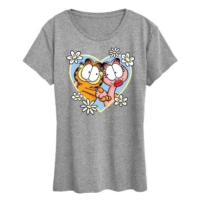 Женская футболка Garfield «Сердце Арлин», серая