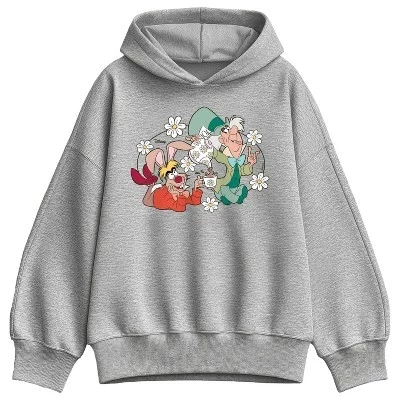 Women's -  - Hatter and Hare Daisy Oversized Fleece Hoodie Sweatshirt athletic heather