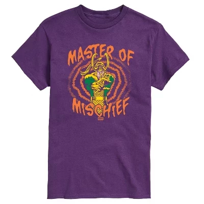 Мужская футболка с коротким рукавом и графическим рисунком Loki Master Of Mischief, фиолетовая