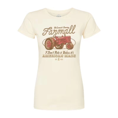 Женская приталенная футболка американского производства Western Farmall с графическим принтом natural