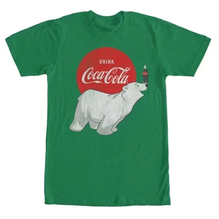 Мужская футболка Coca-Cola Polar Bear, зеленая