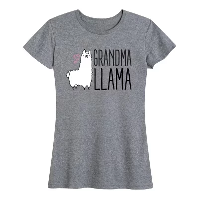 Женская футболка Instant Message Grandma Llama, серо-меланж