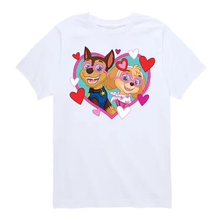 Футболка для мальчиков Paw Patrol Chase Sky Hearts, белая