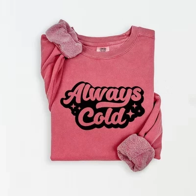 Женская легкая одежда, окрашенная в графический цвет толстовки Always Cold Retro crimson