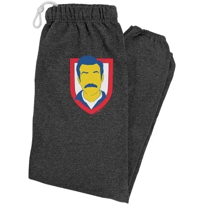 Мужские джоггеры Ted Lasso Mustache флисовые, антрацит меланж