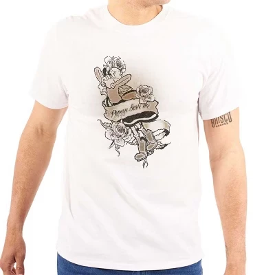 Футболка с татуировкой Olive Oyl Popeye Save Me Tattoo Graphic для мужчин или женщин по лицензии белого цвета