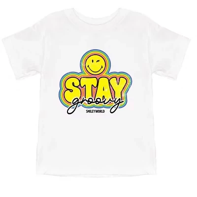 Футболка для малышей SmileyWorld Stay Groovy с коротким рукавом белого цвета