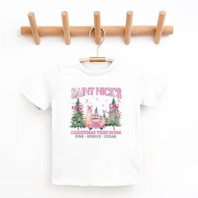Молодежная футболка с коротким рукавом Coquette St. Nick's Tree Farm, белая