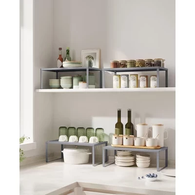 Полки для кухни SONGMICS HOME набор 2 шт., серебристые