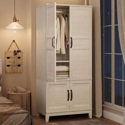 Шкаф-гардероб coolmee 183 см, 4 двери, белый