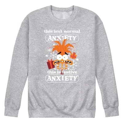 Мужской свитшот Inside Out Festive Anxiety, серый меланж