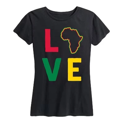 Женская футболка Love Africa с коротким рукавом и рисунком, черная