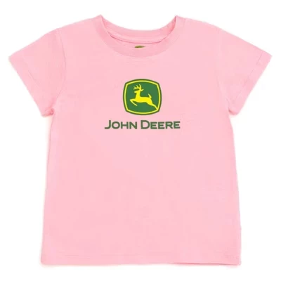 Детская футболка John Deere семейная, розовая