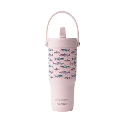 x Vera Bradley 24oz Chiller Go Герметичный соломенный стакан с изоляцией из нержавеющей стали lake fishies