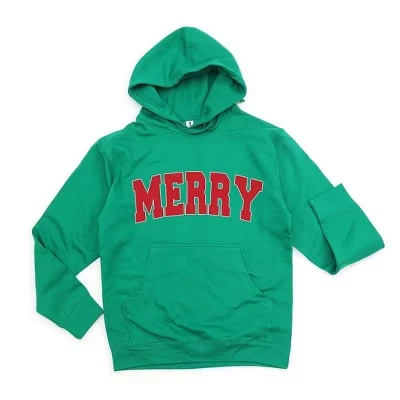 Женская толстовка с капюшоном с рисунком Merry Varsity White Outline grass