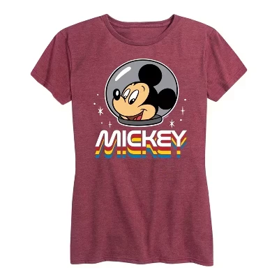 Женская футболка Disney Mickey с принтом, бордовый меланж