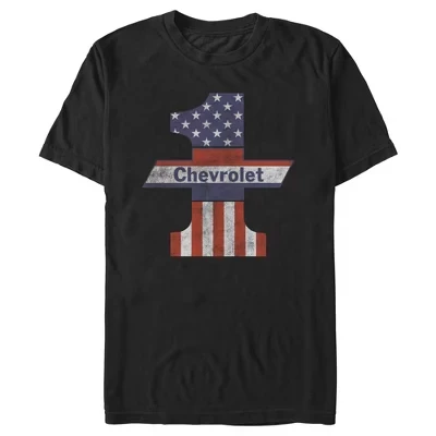 Мужская футболка Chevrolet с флагом США, черная