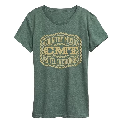 Women's -  - Belt Buckle Short Sleeve Graphic T-Shirt heather juniper