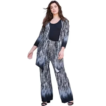 Женский кардиган Roaman's Ultra Drape, черный тай-дай