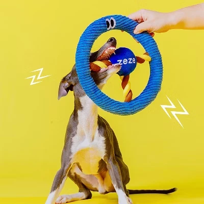Игрушка для собак ZEZE «Beep Beep» руль из каната, коричневая