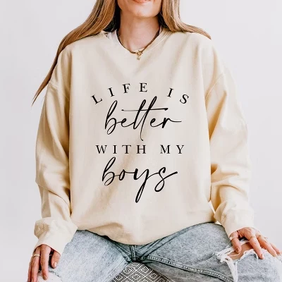 Свитшот Simply Sage Market My Boys, белый