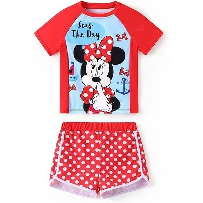 Быстросохнущие комплекты купальников Disney Kids для девочек UPF 50+ красный