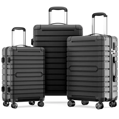 Багажный комплект из 3 предметов с вращающимися колесиками, замками TSA, легкими чемоданами из АБС + ПК (20