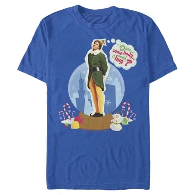 Мужская футболка Buddy Hug Snow Globe синего цвета