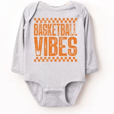 Боди с длинными рукавами для новорожденных в клетку Basketball Vibes
