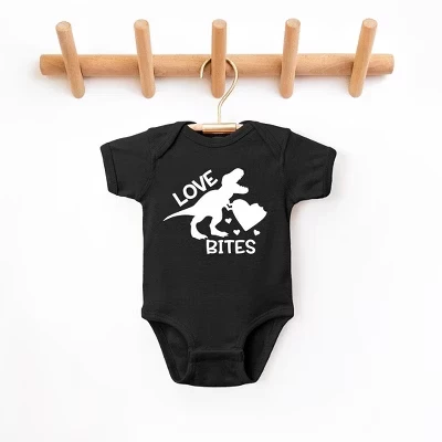 Детский боди The Juniper Shop Love Bites Dinosaur, черный