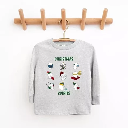 Детская футболка The Juniper Shop Christmas Spirits, серый меланж