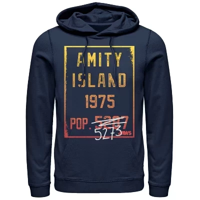 Мужское худи Jaws Amity Island Population, синее