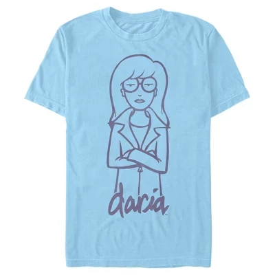 Мужская футболка MTV Daria Perpetual Scowl, голубая