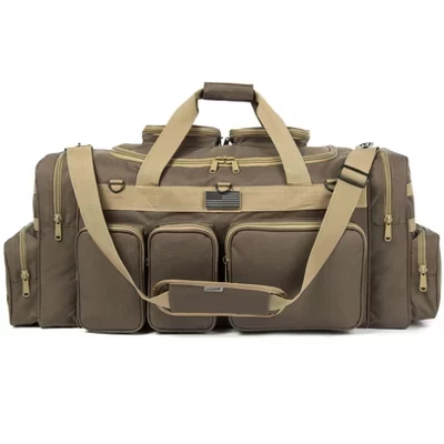K-Cliffs Tactical Range Duffel Сверхпрочная запирающаяся дорожная сумка, 33-дюймовая спортивная сумка для спортзала с нашивкой в виде флага США большого размера цвета хаки