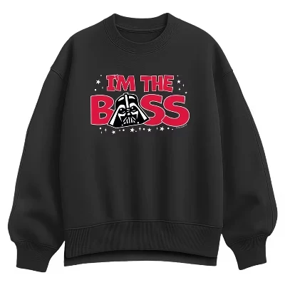 Женская толстовка Vader I'm the Boss Oversize из флиса черного цвета