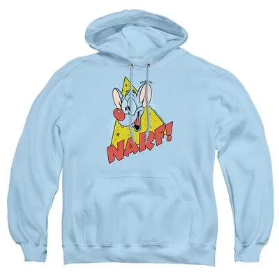Толстовка с капюшоном для взрослых Pinky And The Brain Narf светло-голубого цвета