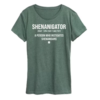 Женская футболка Shenanigator Definition с коротким рукавом и графическим рисунком heather juniper