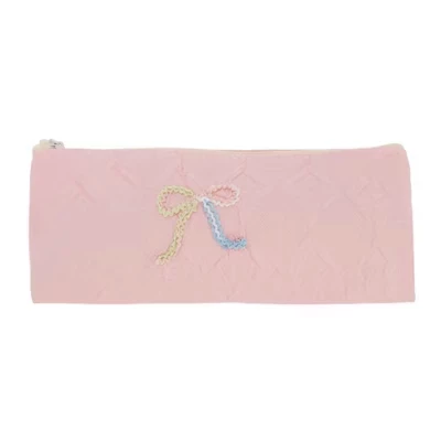 Косметичка Unique Bargains, полиэстер, бант, розовая