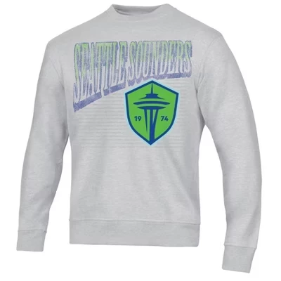 Флисовая толстовка Seattle Sounders для взрослых пепельно-серая с круглым вырезом горловины