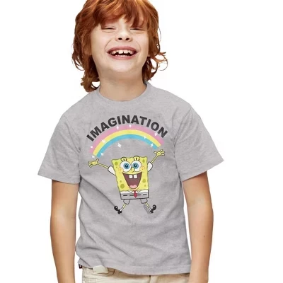 Футболка для мальчиков Губка Боб Квадратные штаны Imagination 2 Athletic Heather athletic heather