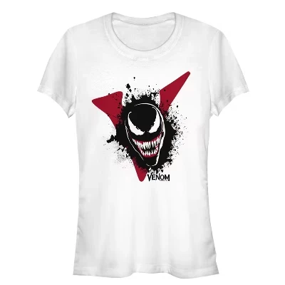 Женская футболка с портретом Venom Film Splatter для юниорок белого цвета