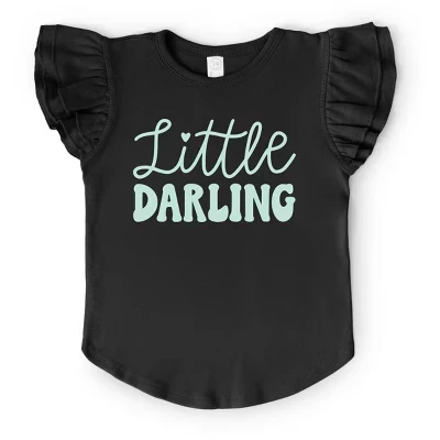 Футболка с развевающимися рукавами Little Darling Cursive черная