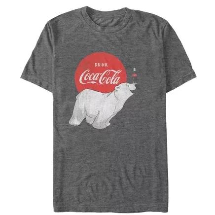Мужская футболка Coca-Cola с белым медведем и угольным вереском