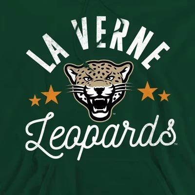Официальная толстовка с капюшоном для взрослых Leopards от Университета Ла-Верна hunter green