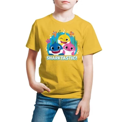 Детская футболка Baby Shark Sharktastic с принтом, желтая