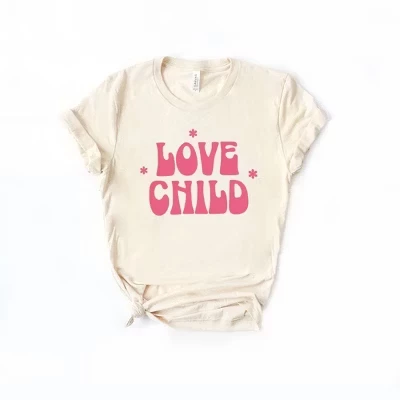 Кремовая футболка с коротким рукавом Love Child для девочек