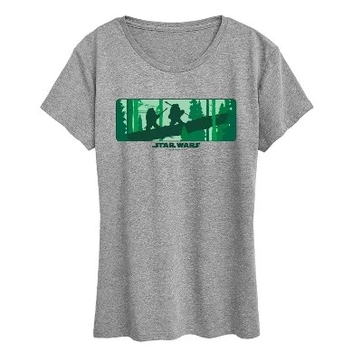 Женская футболка с коротким рукавом Ewok Forest с графическим рисунком heather grey