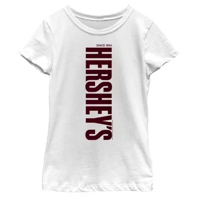 Детская футболка Hershey's Vertical Logo, белая