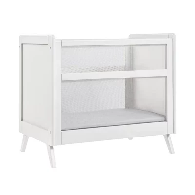 Мини-детская кроватка BreathableBaby 2-в-1 с сеткой, белая